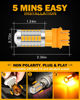 Picture of Auxbeam 3157 3156 Amber Yellow Turn Signal Lights, 3156A 3056 3157KX 4157 3457 3757NAK LED Bulbs Direction Blinker, Low Power 360° Super Bright Light, Pack of 2