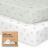 Picture of 2-Pack Mini Crib Sheets Fitted, Pack and Play Sheets - Organic Cotton Pack N Play Sheets for Pack and Play Mattress, Playard Baby Crib Sheets, Jersey Crib Sheets Neutral for Boys,Girls (Elly)