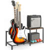Picture of Bikoney Guitar Stand,3 Electric Bass Guitar Stand Floor with Guitar Amp Stand,Guitar Rack for Multiple Guitars and Guitar Accessories, Adjustable Guitar Holder, Guitar Display for Music Studio Home
