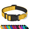 Picture of PWOD Reflective Dog Collar, Adjustable Soft Neoprene Padded Nylon Pet Collars with Buckle for Medium Dogs, Yellow,M