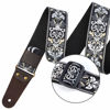 Picture of Nefelibata Guitar Strap, 2" Jacquard Embroidery Guitar Straps, Full Grain Leather Ends with Hidden Pocket, for Bass, Electric and Acoustic Guitars, Free Buckle, Strap Lock and Guitar Picks