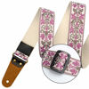 Picture of Nefelibata Guitar Strap, 2" Jacquard Embroidery Guitar Straps, Full Grain Leather Ends with Hidden Pocket, for Bass, Electric and Acoustic Guitars, Strap Button, Strap Locks and Guitar Picks