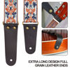 Picture of Nefelibata Guitar Strap, 2" Jacquard Embroidery Guitar Straps, Full Grain Leather Ends with Invisible Pocket, for Bass, Electric and Acoustic Guitars, Free Buckle, Strap Lock and Guitar Picks