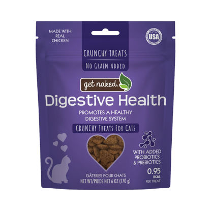 Picture of Get Naked Cat Crunchy Treats Chicken Flavor, Digestive Health, 6-oz Bag