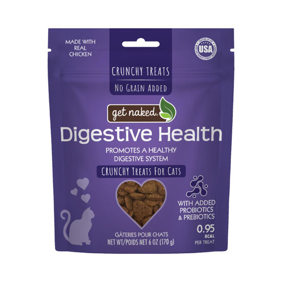 Picture of Get Naked Cat Crunchy Treats Chicken Flavor, Digestive Health, 6-oz Bag
