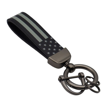 Picture of Elegananccy Black American USA Flag Car Keychain with Zinc Alloy Ring, Men Car Accessories