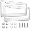 Picture of 2PCS Chrome License Plate Frame, 2 Holes Silver Stainless Steel License Plate Frames, Universal Car License Plate Holder for Man, Licence Plate Frame and Screws, by Lengnoyp