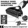 Picture of Augwind 6 in 1 Pet Grooming Kit I Dog&Cat Comb I Dog/Cat Brush for Shedding I Deshedding Dog Brush I Dog/Cat Nail Clipper with Nail File I Pet Bath Brush I Premium Pet Supplies (Black White)