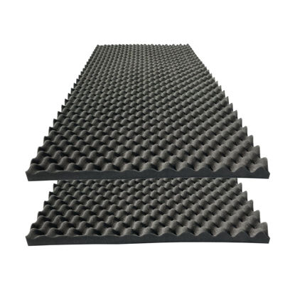 Picture of KTOESHEO 2 PCS Acoustic Panels,48''X24''X2'' Egg Crate Foam Soundproof Foam Wall Panels,High Density Fireproof Noise Cancelling Foam Studio Foam Panel,Noise (Black)