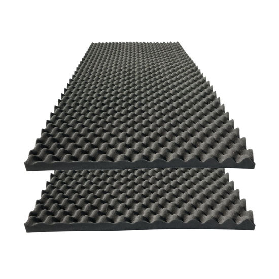 Picture of KTOESHEO 2 PCS Acoustic Panels,48''X24''X2'' Egg Crate Foam Soundproof Foam Wall Panels,High Density Fireproof Noise Cancelling Foam Studio Foam Panel,Noise (Black)