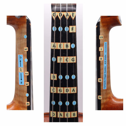 Picture of Fantastic Finger Guide for Violins | Stringed Musical Instruments | Fingerboard and Fretboard Stickers for Learning All Notes | Kids/Adult Beginner Violin Finger Guide | Play or Fiddle, 1/4-Size