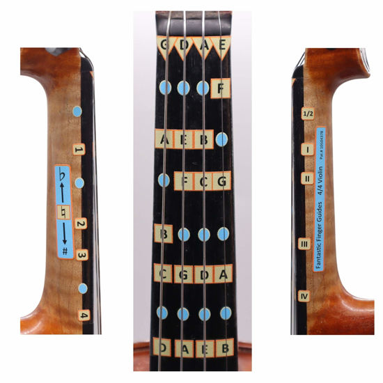 Picture of Fantastic Finger Guide for Violins | Stringed Musical Instruments | Fingerboard and Fretboard Stickers for Learning All Notes | Kids/Adult Beginner Violin Finger Guide | Play or Fiddle, 1/4-Size