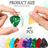 Picture of Yeshone 600 Pcs Guitar Picks Bulk Celluloid Picks Plectrums for Electric Acoustic Guitar Thin Medium Heavy Plectrums(10 Colors,0.46, 0.71, 0.96 mm)