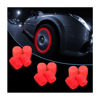 Picture of 12PCS Fluorescent Car Tire Valve Stem Caps, Auto Corrosion Resistant Wheel Valve Cover, Luminous Illuminated Glow in The Dark, Car Decor Accessories Universal for SUV, Trucks, Car (Red(1))