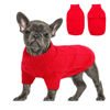 Picture of Queenmore Small Dog Pullover Sweater, Cold Weather Cable Knitwear, Classic Turtleneck Thick Warm Clothes for Chihuahua, Bulldog, Dachshund, Pug (Red, X-Large)