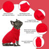 Picture of Queenmore Small Dog Pullover Sweater, Cold Weather Cable Knitwear, Classic Turtleneck Thick Warm Clothes for Chihuahua, Bulldog, Dachshund, Pug (Red, Large)
