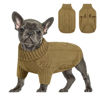 Picture of Queenmore Small Dog Pullover Sweater, Cold Weather Cable Knitwear, Classic Turtleneck Thick Warm Clothes for Chihuahua, Bulldog, Dachshund, Pug (Light Brown, X-Small)