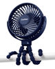 Picture of Coohea Stroller Fan USB Rechargeable Small Fan Battery Operated Portable Fan Cooling Fan with Flexible Tripod Clip on for Baby Stroller Car Seat Crib Golf Cart Treadmill, 3 Speeds Wind, Navy Blue