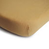 Picture of mushie Extra Soft Muslin Fitted Crib Sheet | 192 Thread Count | 28"x 52" (Fall Yellow)