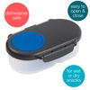 Picture of b.box Snack Box for Kids & Toddlers: 2 Compartment Snack Containers, Mini Bento Lunch Box. Leak Proof, BPA free, Dishwasher safe. School Supplies. Ages 4 months+ (Blue Slate, 12oz capacity)