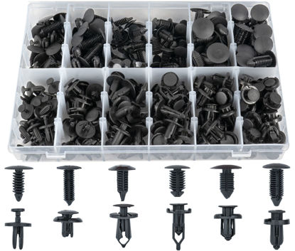 Picture of Sunplustrade 240 Pcs Bumper Clips Car Clips Plastic Rivets Fasteners Push Retainer Kit Most Popular Sizes Auto Push Pin Rivets Set for GM Ford Toyota Honda Chrysler