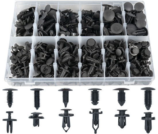 Picture of Sunplustrade 240 Pcs Bumper Clips Car Clips Plastic Rivets Fasteners Push Retainer Kit Most Popular Sizes Auto Push Pin Rivets Set for GM Ford Toyota Honda Chrysler