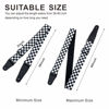 Picture of Nefelibata Guitar Strap-2" Wide Double Layer Cotton Original Design Adjustable Guitar Straps with Long Leather Ends for Bass, Electric & Acoustic, Best Gifts for Kids,Guitarists (White Grid)