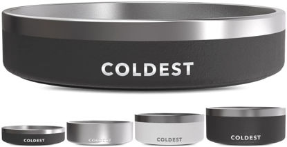Picture of Coldest Dog Bowl - Anti Rust Metal & Non Slip Dog Bowls Large, Spill Proof Heavy Duty 3 Layers Insulated Dog Bowl - Food and Water Bowl for Dogs, Cats & Pets, Dishwasher Safe (21 oz, Stealth Black)