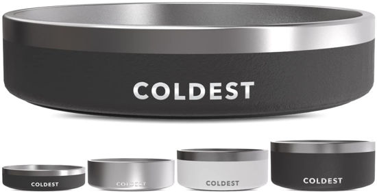 Picture of Coldest Dog Bowl - Anti Rust Metal & Non Slip Dog Bowls Large, Spill Proof Heavy Duty 3 Layers Insulated Dog Bowl - Food and Water Bowl for Dogs, Cats & Pets, Dishwasher Safe (21 oz, Stealth Black)