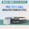 Picture of Coldest Dog Bowl - Anti Rust Metal & Non Slip Dog Bowls Large, Spill Proof Heavy Duty 3 Layers Insulated Dog Bowl - Food and Water Bowl for Dogs, Cats & Pets, Dishwasher Safe (21 oz, Stealth Black)
