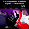 Picture of INGPARTNER A9 Wireless Guitar System 2.4GHz Built-in Rechargeable Lithium Battery 270°Rotatable Audio Wireless Transmitter Receiver for Acoustic Guitar Bass Violin Keyboard Electric Instruments, Blue