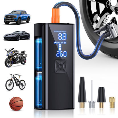 Picture of Tire Inflator Portable Air Compressor, 150PSI & 25000mAh Portable Air Compressor with Digital Pressure Gauge, 2X Faster Inflation Cordless Air Pump for Car, Motorcycle, Bicycle and More