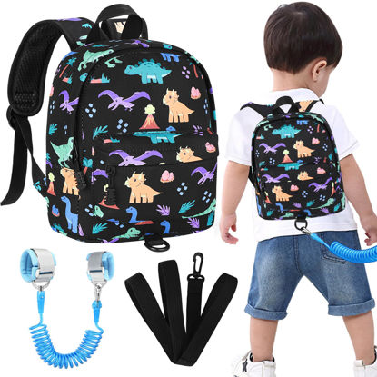Picture of Accmor Toddler Backpack Leash, Cute Dinosaur Kids Backpack with Anti Lost Wrist Link, Mini Child Backpack Leash Baby Walking Harness for Outdoor Travel, Adorable Backpack Tether for Boys