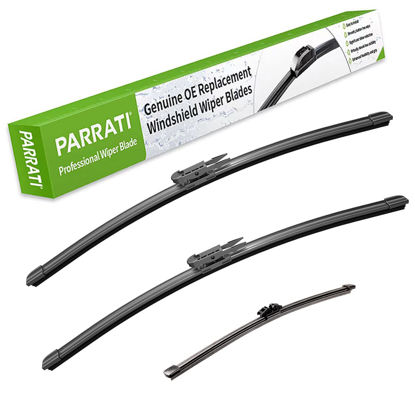 Picture of PARRATI® High Performance Premium All-Season Automotive Windshield Wipers with Rear Wiper Blades Replacement for 2016 2017 2018 Lincoln MKX,Easy to Install 24"+18"+12"(Set of 3)