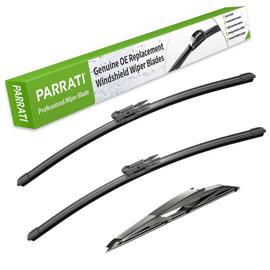 Picture of PARRATI® High Performance Premium All-Season Automotive Windshield Wipers with Rear Wiper Blades Replacement for 2013-2018 Ford C-Max,Easy to Install 28"+26"+12"(Set of 3)