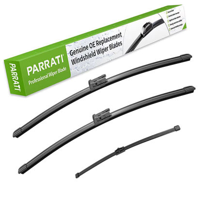 Picture of PARRATI® High Performance Premium All-Season Automotive Windshield Wipers with Rear Wiper Blades Replacement for 2017-2023 Audi Q7 SQ7,Easy DIY Install 27"+20"+15" (Set of 3)