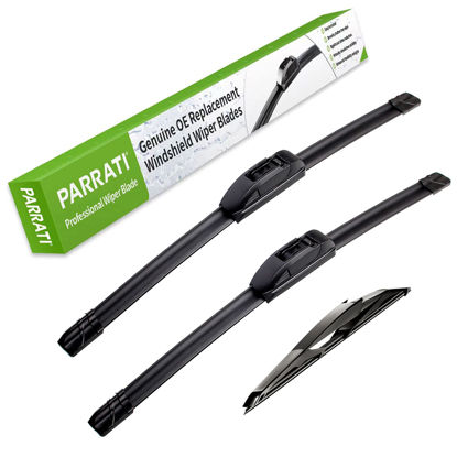 Picture of PARRATI® High Performance Premium All-Season Automotive Windshield Wipers with Rear Wiper Blades Replacement for 2011-2021 Jeep Grand Cherokee,Easy to Install 22"+21"+11"(Set of 3)