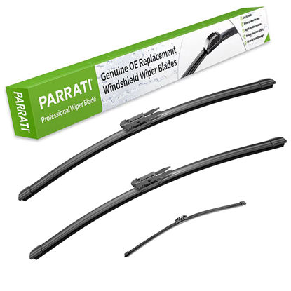 Picture of PARRATI® High Performance Premium All-Season Automotive Windshield Wipers with Rear Wiper Blades Replacement for 2013-2019 Ford Escape,Easy to Install 28"+28"+11"(Set of 3)