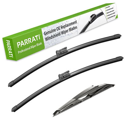 Picture of PARRATI® High Performance Premium All-Season Automotive Windshield Wipers with Rear Wiper Blades Replacement for 2017-2023 Mazda CX-5 CX-9,Easy DIY Install 24"+18"+14" (Set of 3)