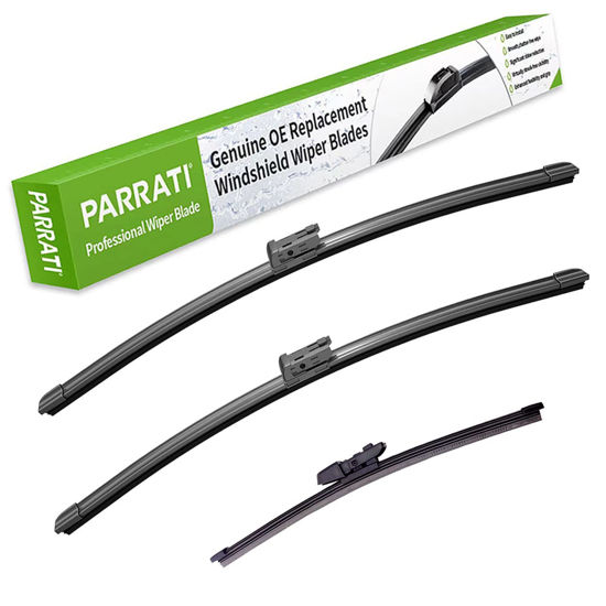 Picture of PARRATI® High Performance Premium All-Season Automotive Windshield Wipers with Rear Wiper Blades Replacement for 2018-2022 Volkswagen Tiguan,Easy DIY Install 25"+22"+15" (Set of 3)