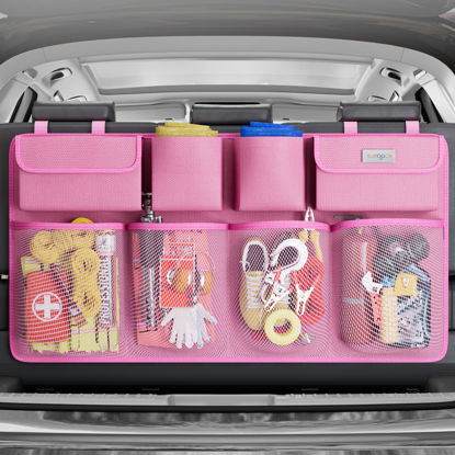 Picture of SURDOCA Oversized Trunk Organizer for Car, 3rd Gen Upgraded Car Trunk Organizer SUV with 4 Non-slip Strips, Hanging Car Storage Organizer with 8 Large Pockets, Car Accessories Interior