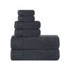Picture of GLAMBURG 100% Cotton Ultra Soft 6 Pack Towel Set, Contains 2 Bath Towels 28x55 Inches, 2 Hand Towels 16x24 Inches & 2 Wash Coths 12x12 Inches, Compact Absorbent Lightweight & Quickdry - Charcoal Grey