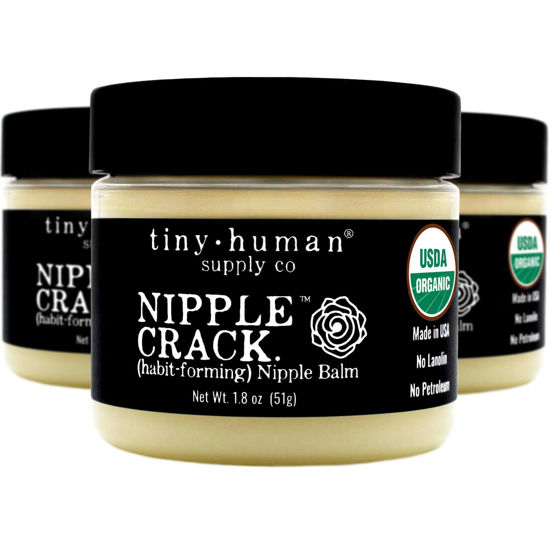 Picture of Organic Nipple Cream, Nipple Crack Lanolin Free Nipple Butter (3 Pack), Balm for Breastfeeding Mothers, No Need to Wash Off, Safe for Baby and Mama