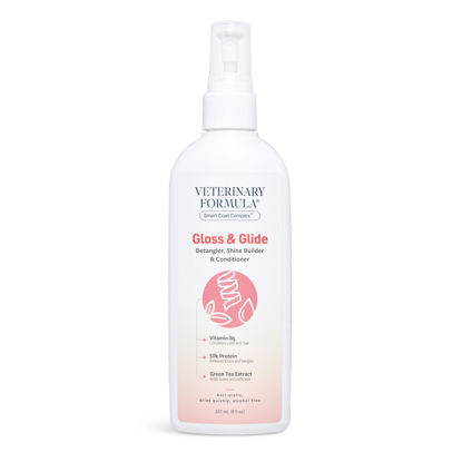 Picture of Veterinary Formula Smart Coat Complex Gloss & Glide Detangler, 8 Fl oz - Shine Builder, Conditioner Spray for Dogs - Quickly Detangles Matted Hair - With Silk Protein and Antioxidants