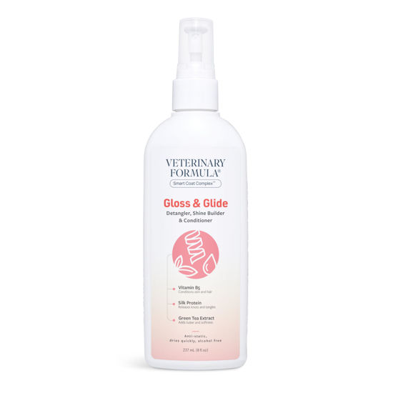 Picture of Veterinary Formula Smart Coat Complex Gloss & Glide Detangler, 8 Fl oz - Shine Builder, Conditioner Spray for Dogs - Quickly Detangles Matted Hair - With Silk Protein and Antioxidants