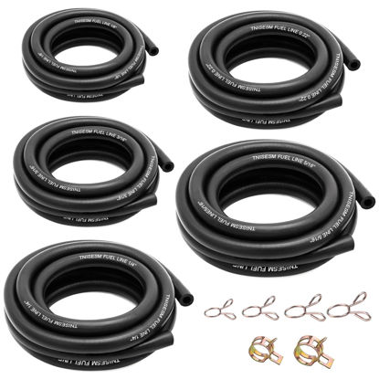 Picture of Tnisesm 3.3Feet 5 Size-1/8" 3/16" 0.22" 1/4" 5/16"ID Fuel Line Gas Tube Hose with 70Pcs Clamps Compatible Small Engines Kawasaki EZGO Golf Cart Snowmobile Motorcycle ATV Tractor Lawn Mowers