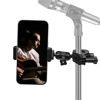 Picture of Mic Stand Phone Holder Mount Adjustable Phone Holder for Mic Microphone Music Stand [Dual Ballhead 360°Swivel] iPhone Mic Stand Holder for iPhone 15 14 13 12 Pro Max Samsung Galaxy, Any Smartphones