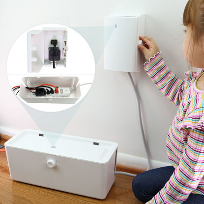 Picture of Power Strip Cover and Outlet Cover Box - Effectively Baby Proofs Power Strip on Floor or Wall, Protects Small Hands & Fingers, Cover Box and Outlet Cover Box