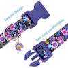Picture of Faygarsle Cotton Dog Collar Cute Dog Collars for Small Medium Large Dogs Purple Floral Colored Options Soft and Fancy Pet Collars for Girls Flower Pattern for Girl Dog Collar L