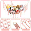 Picture of Boho Stuffed Animals Net or Hammock Large,55 inch Toy Hammock Macrame Stuff Animal Storage Corner Hanging Net Holder,Mesh Hammock Plush Toy Organizer with Hooks for Bedroom,Nursery (Deep Pink)